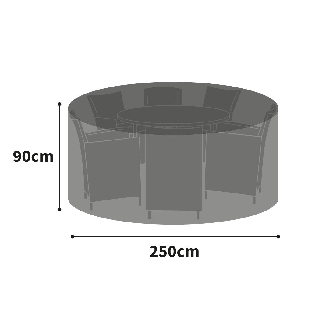 All-weather Round Patio Set Cover - 6/8 Seat, Charcoal