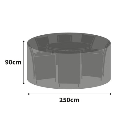 All-weather Round Patio Set Cover - 6/8 Seat, Charcoal