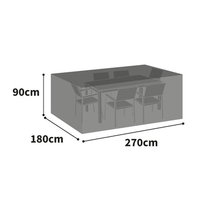 All-weather Rectangular Patio Set Cover - 6 Seat, Charcoal