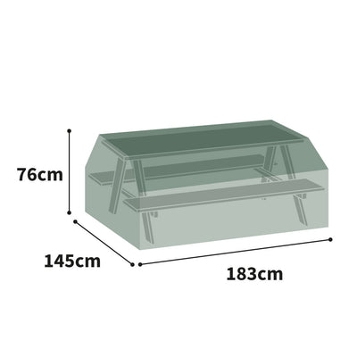 All-weather Picnic Table & Bench Cover - 6 Seat - Green