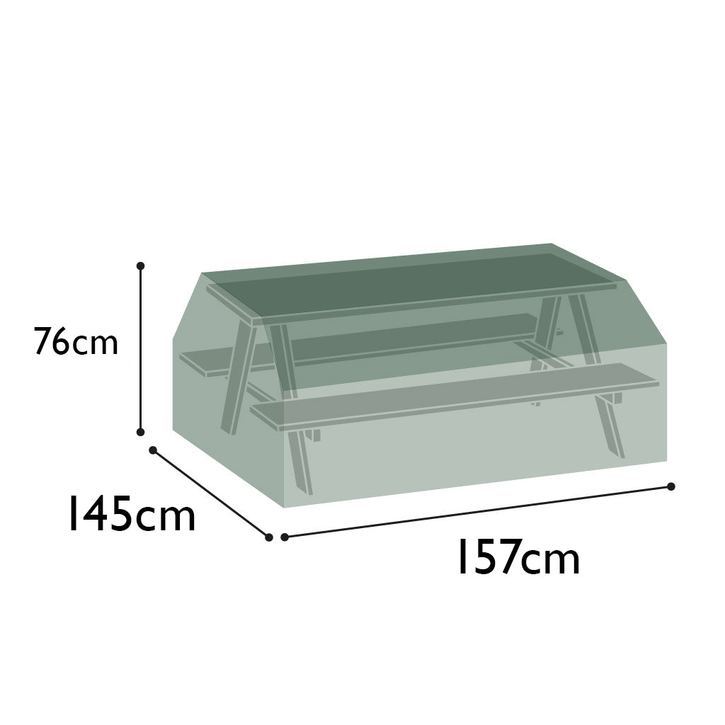 All-weather Picnic Table & Bench Cover - 6 Seat - Green