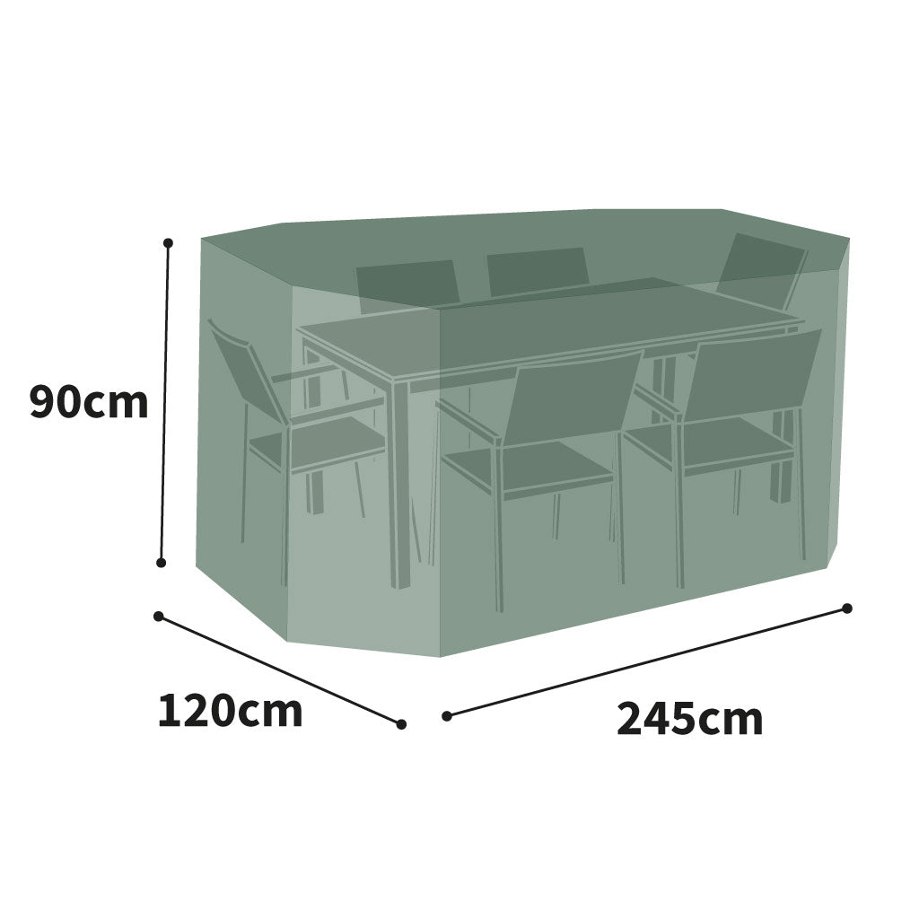 Protector 2000 - Rectangular Patio Set Cover -  6 Seat - Green/Black