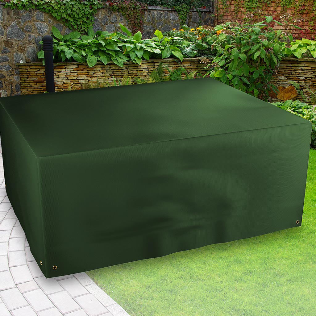 All-weather Rectangular Patio Set Cover - 8 Seat, Green